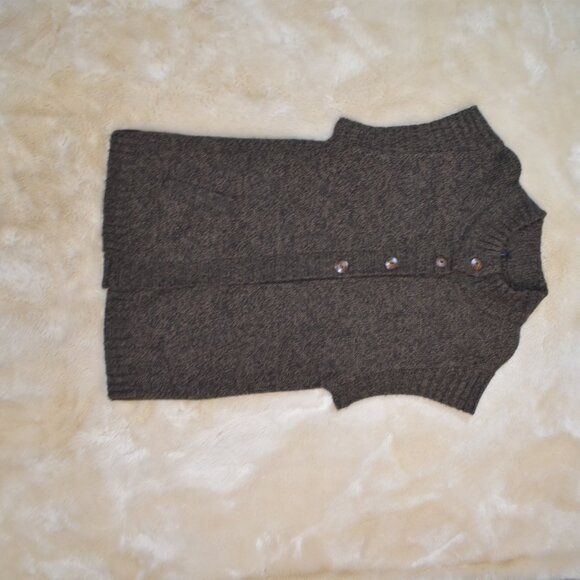 Lapis Brown Short Sleeve Button Up Long Cardigan Sweater Size Large Academia - Picture 8 of 12